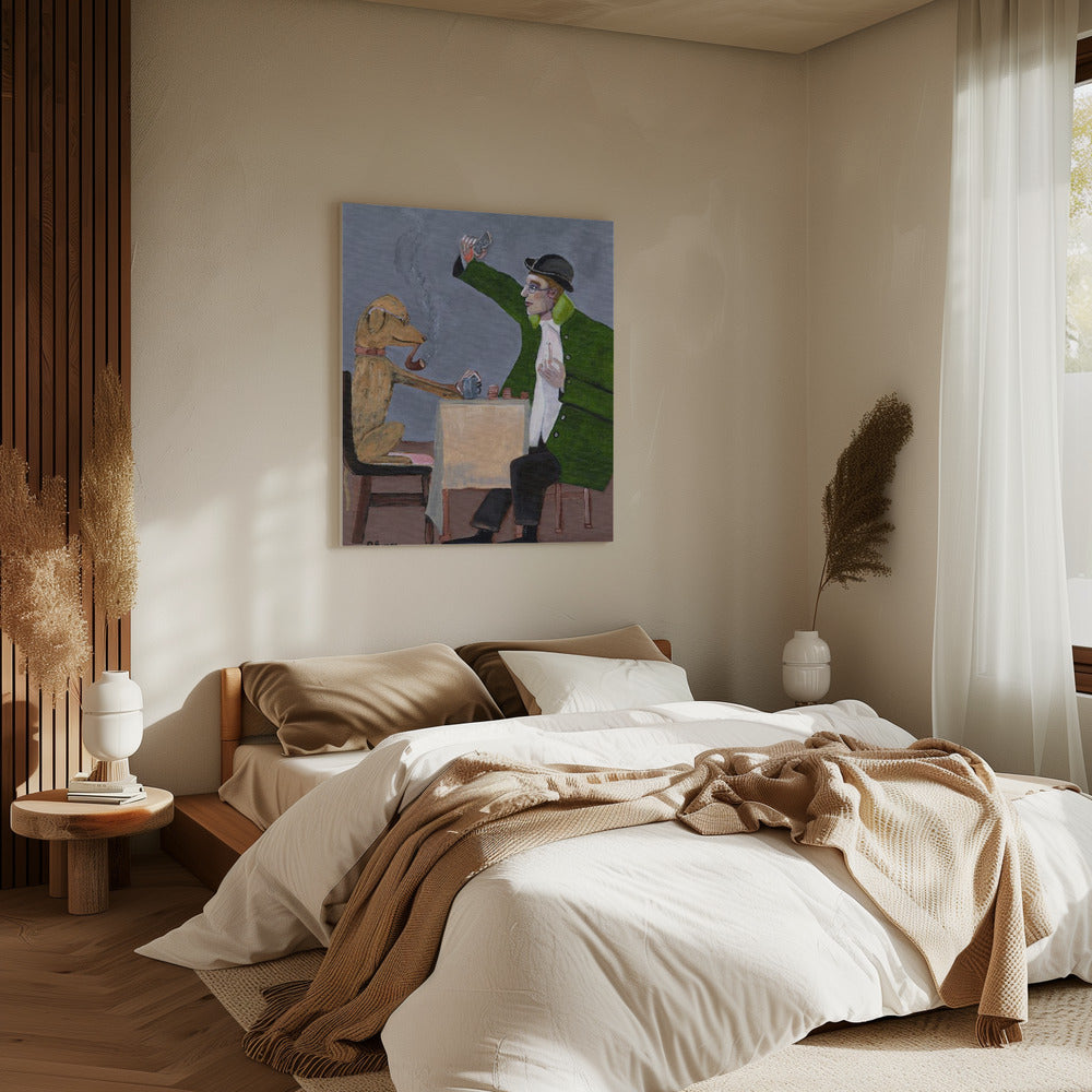 Humour Card Game with Dog Vintage | Canvas