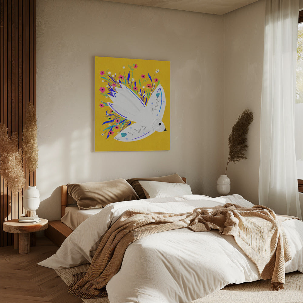 Bird in Flowers illustration | Canvas