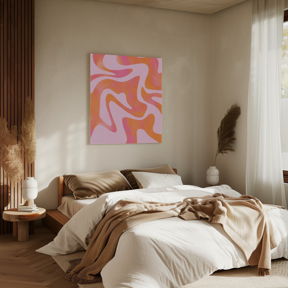 Abstract Wave in Pink | Canvas