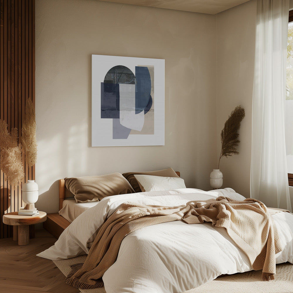 Navy Shapes No1 | Canvas