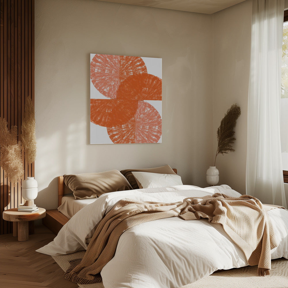 Orange Circle Fans 1 | Canvas