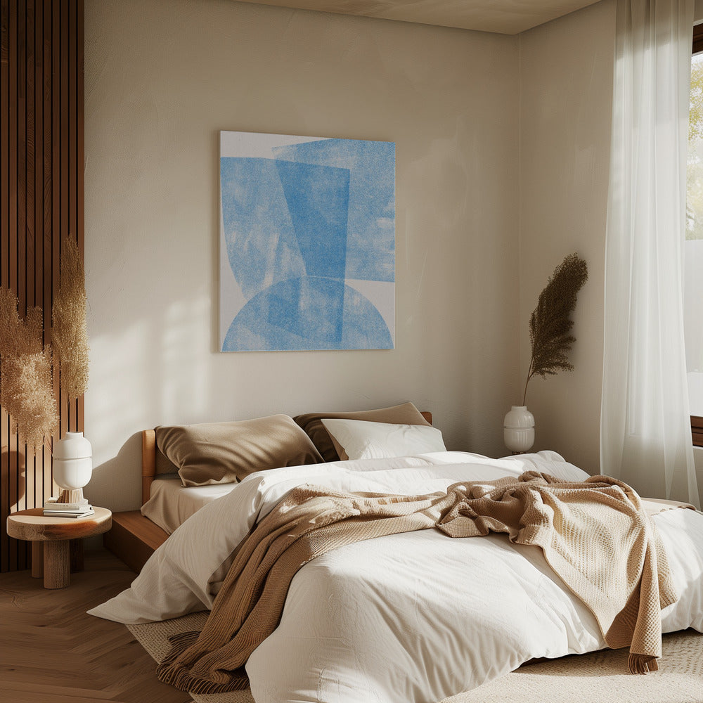 Blue Geometric Waves | Canvas