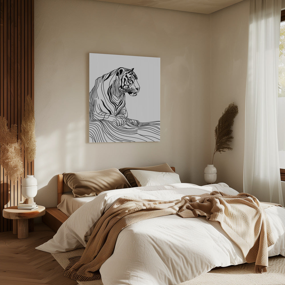 Lines art Tiger | Canvas