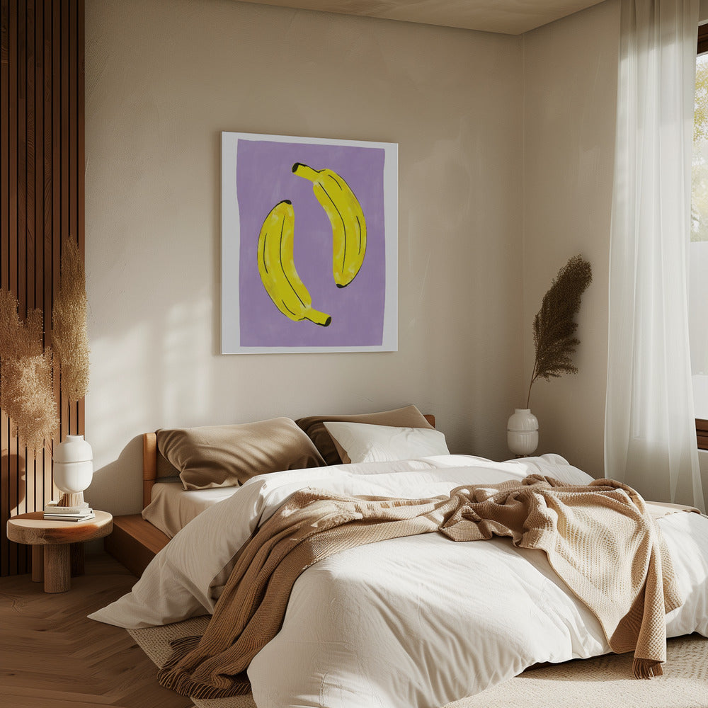 Two Vibrant Yellow Bananas | Canvas
