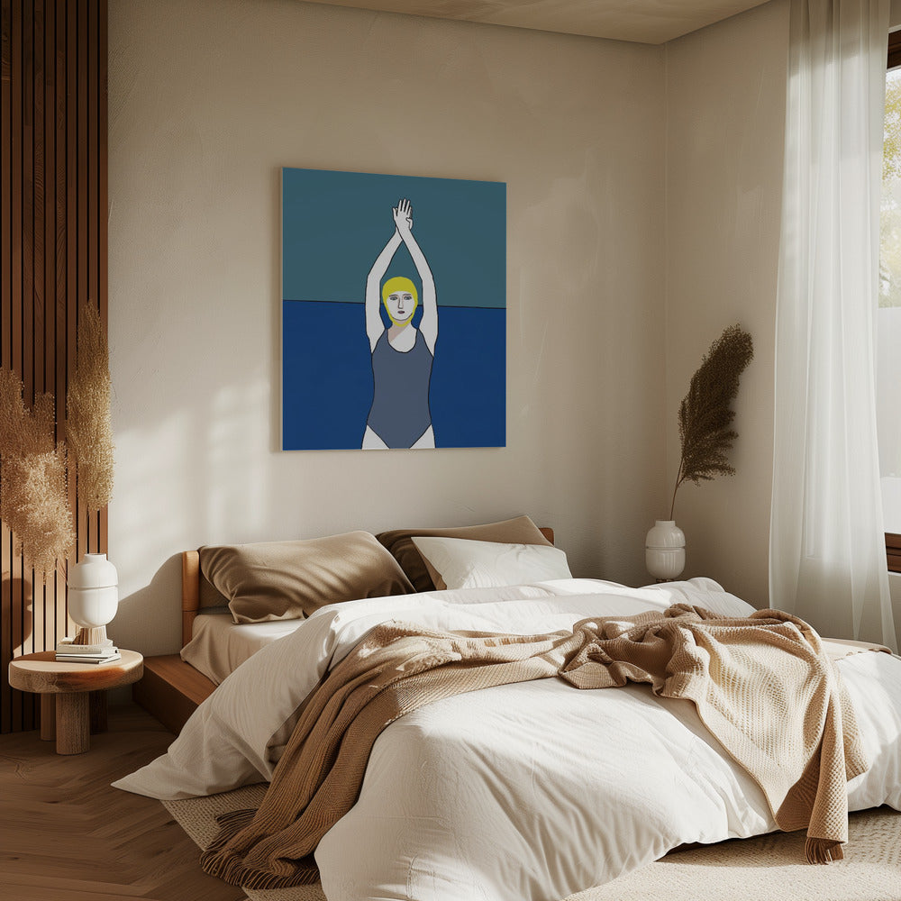 Swimmer with Yellow Cap | Canvas