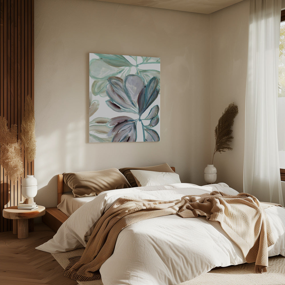 Aqua Floral 1 | Canvas