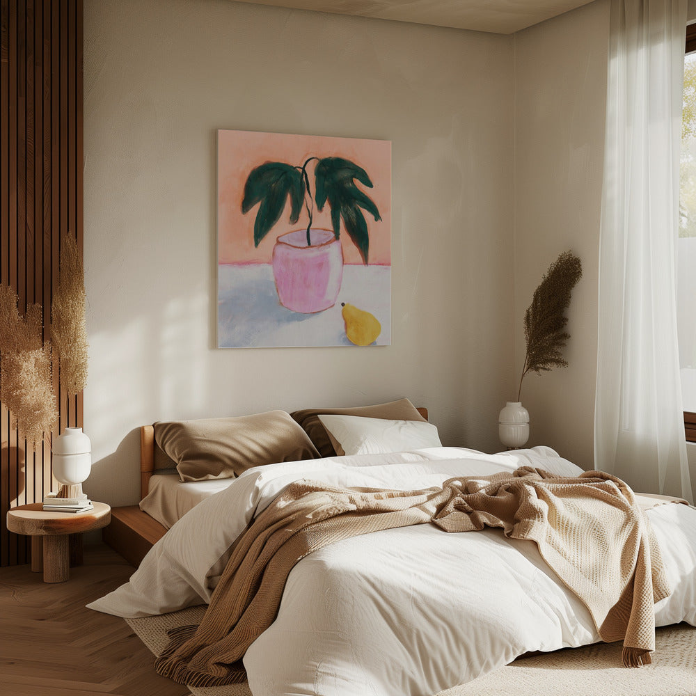 Pink Pot, Yellow Pear | Canvas