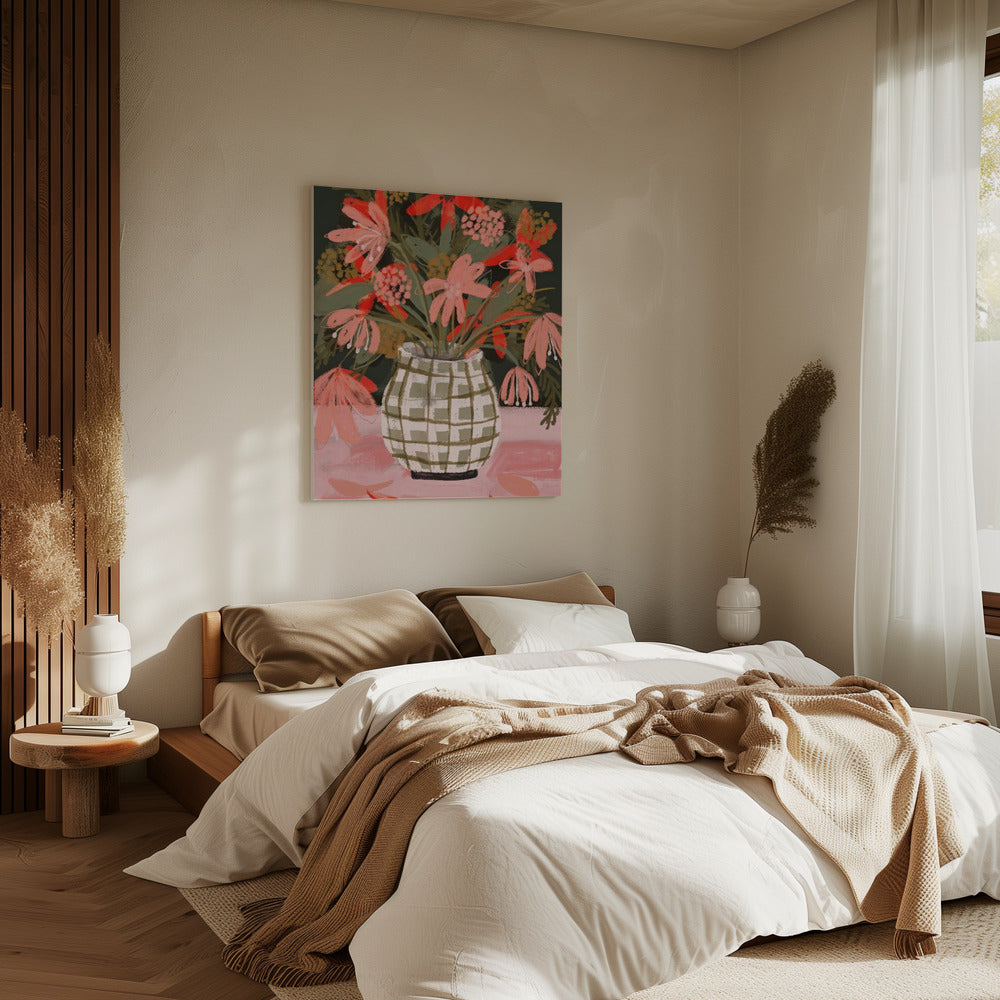 Petals in Patterned Vase | Canvas