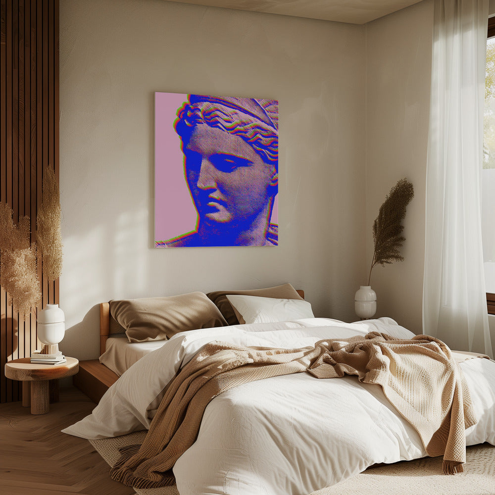 Vibrant Glitch Bust | Canvas