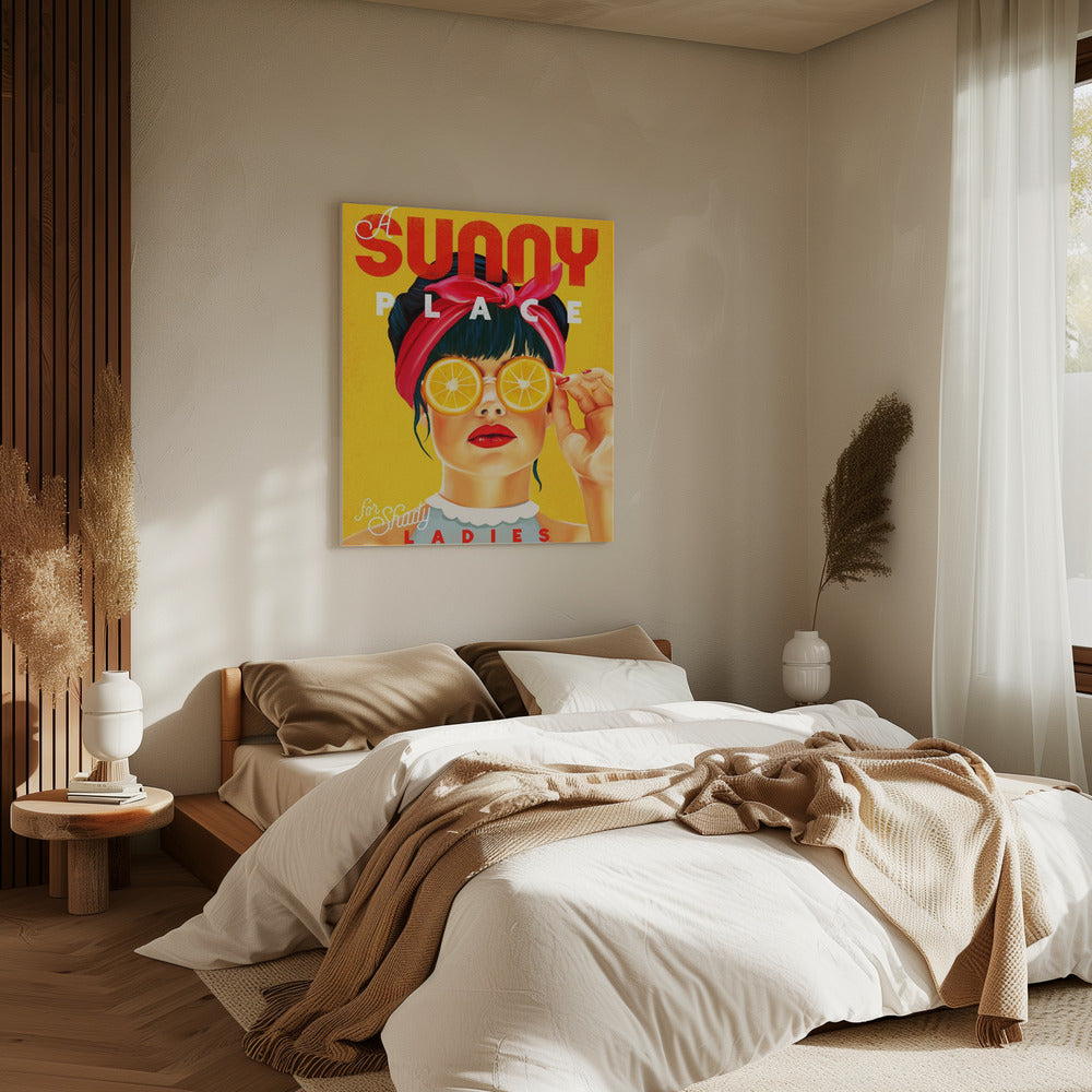 A Sunny Place For Shady Ladies Orange Pinup Art | Canvas