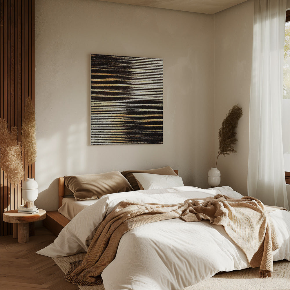 Black and Gold Horizontal Lines | Canvas