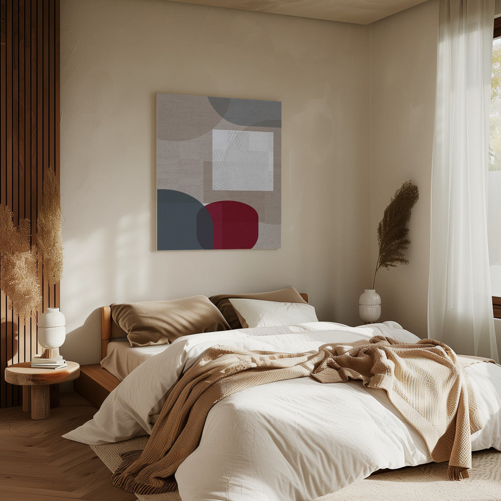 Woven Blue and Neutral Abstract Layers 3 | Canvas