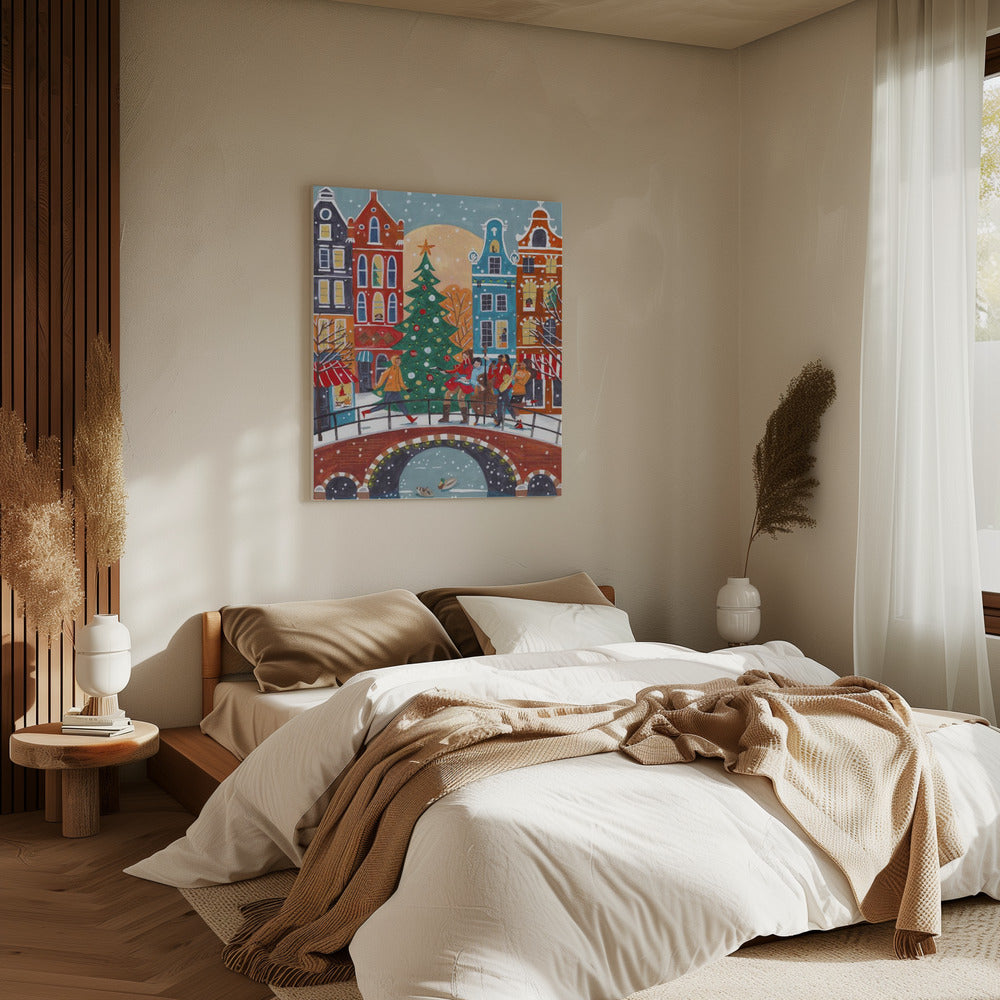 Snowfall in Amsterdam | Canvas