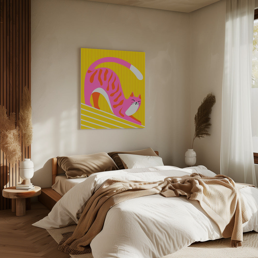 Snoozing Whiskers, Bright Adorable Cat | Canvas