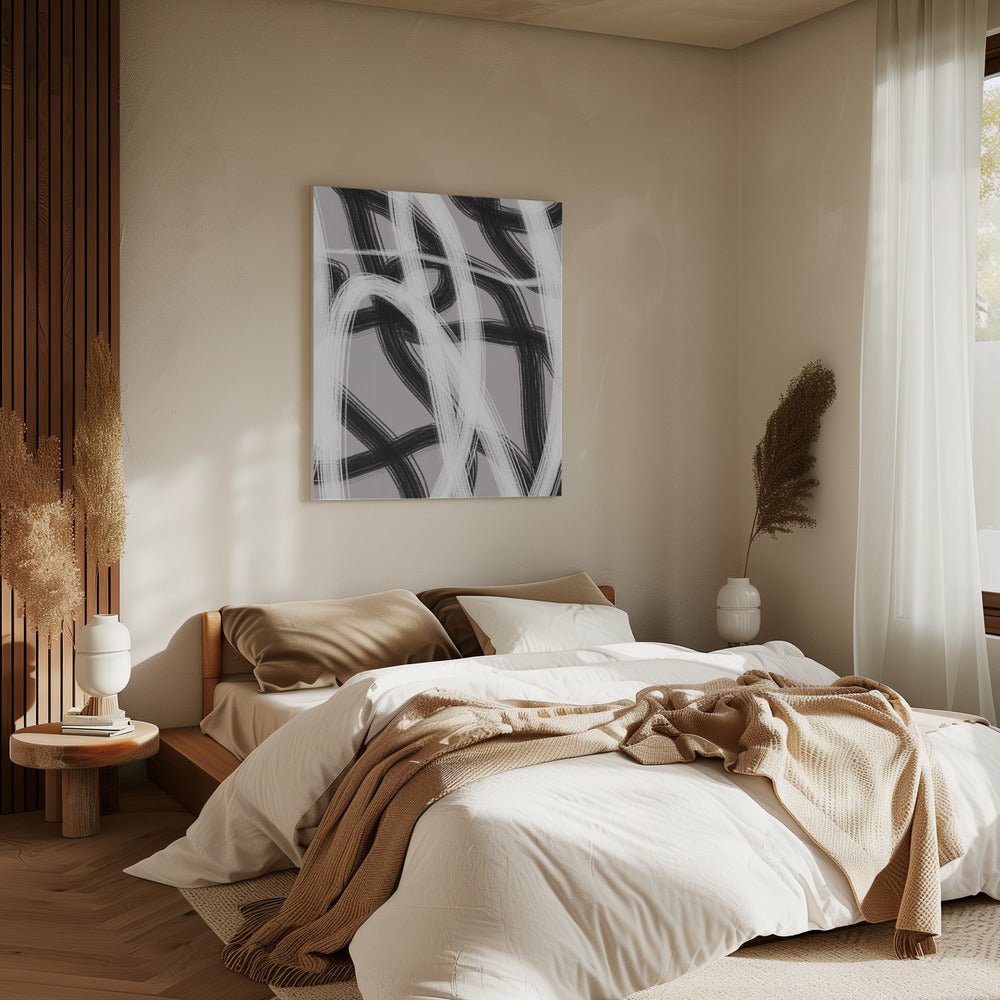 Black And White Brushstrokes | Canvas