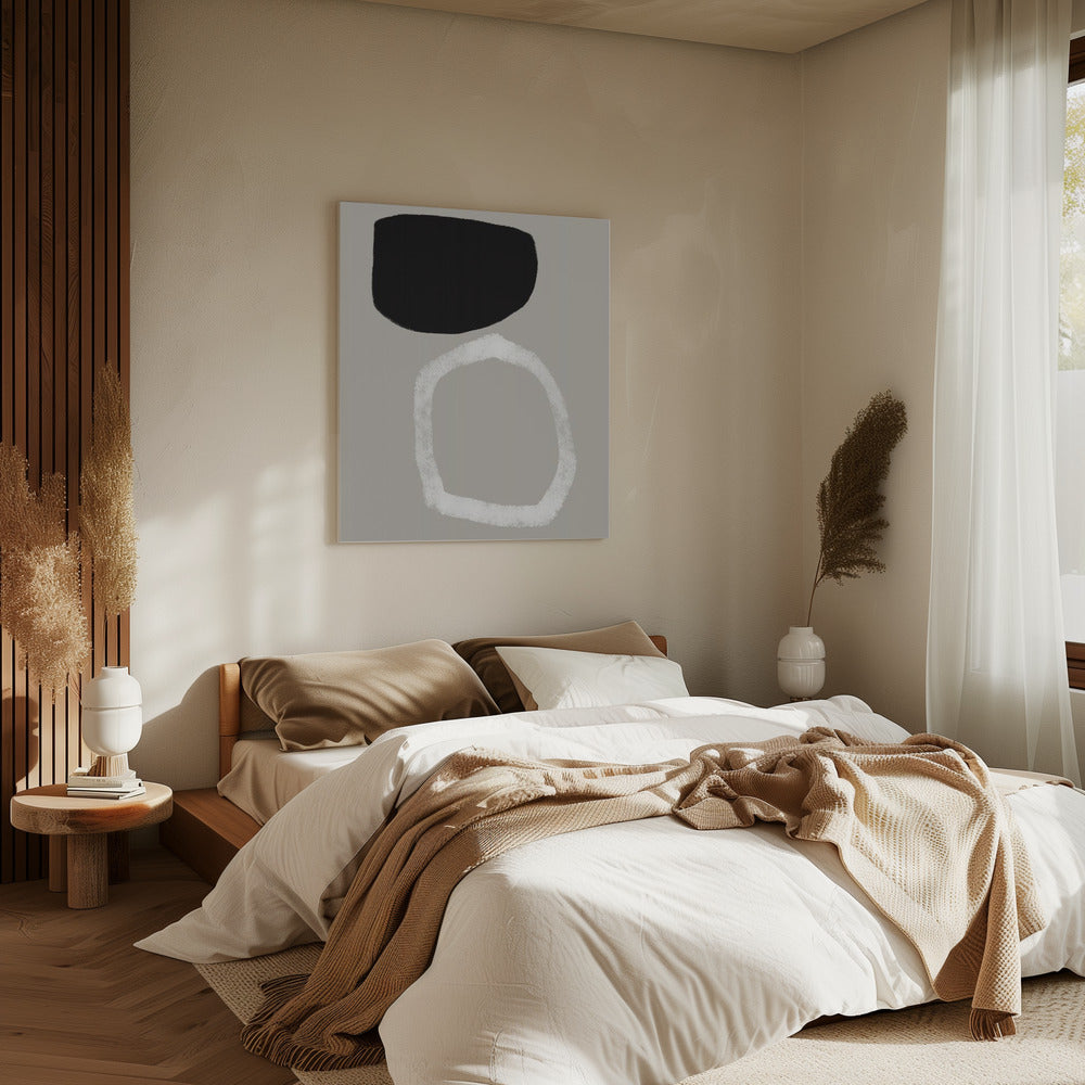 Abstract Painting With Two Bold Geometric Shapes | Canvas