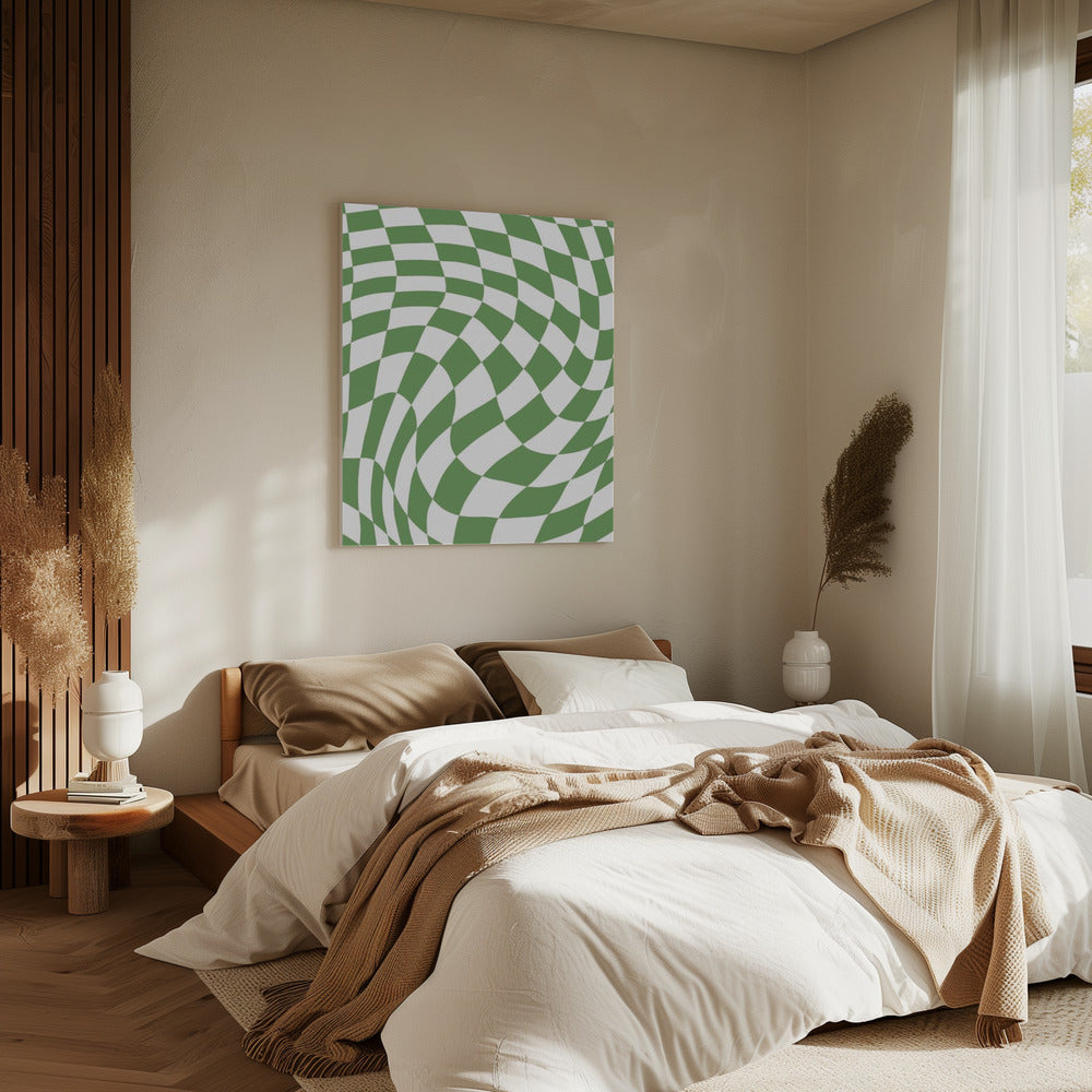 Green Checkerboard | Canvas