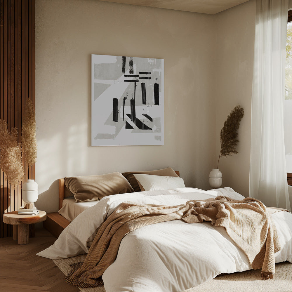Grey & Black Art Print No 1 | Canvas