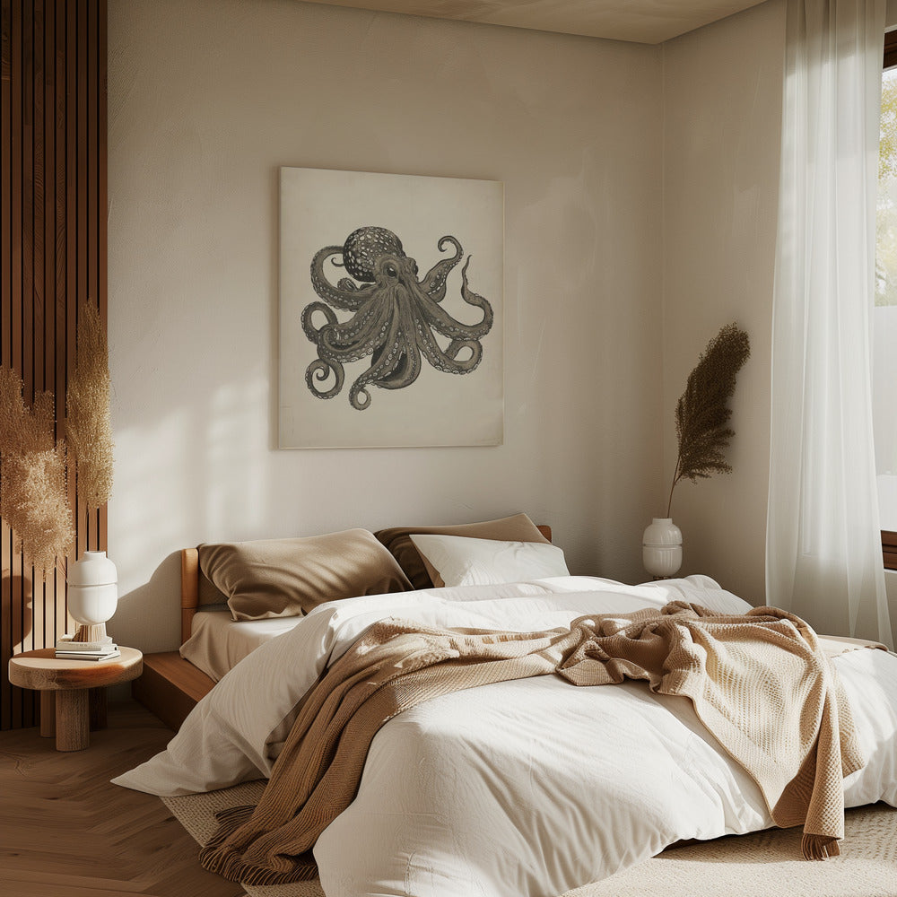 Octopus vintage handpainted | Canvas