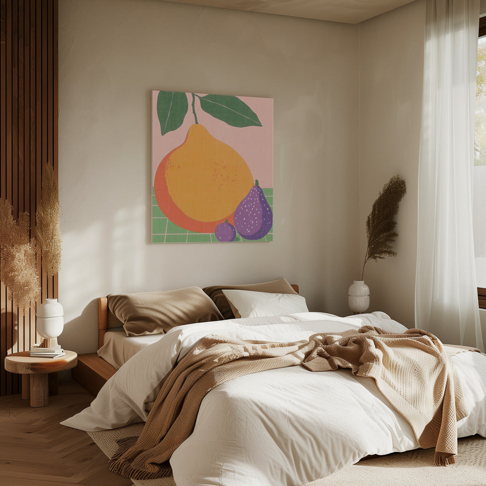Fruit Illustration Pear and Figs | Canvas