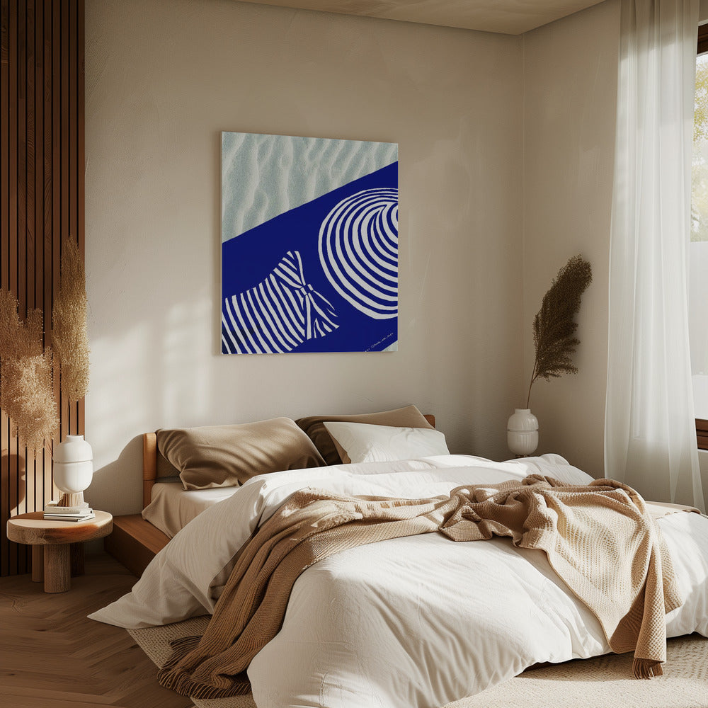 Beach Wall Art, Tanning By The Med Sea Art Print | Canvas