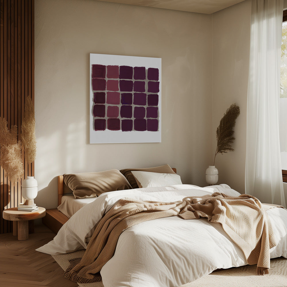 Red Checkered Square Print | Canvas