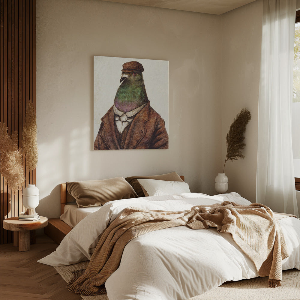 Pigeon Dressed In Vintage Attire | Canvas