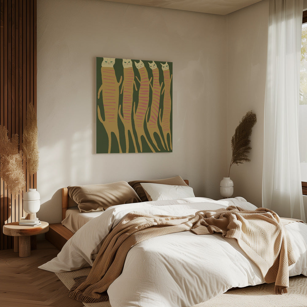 Five long cats | Canvas