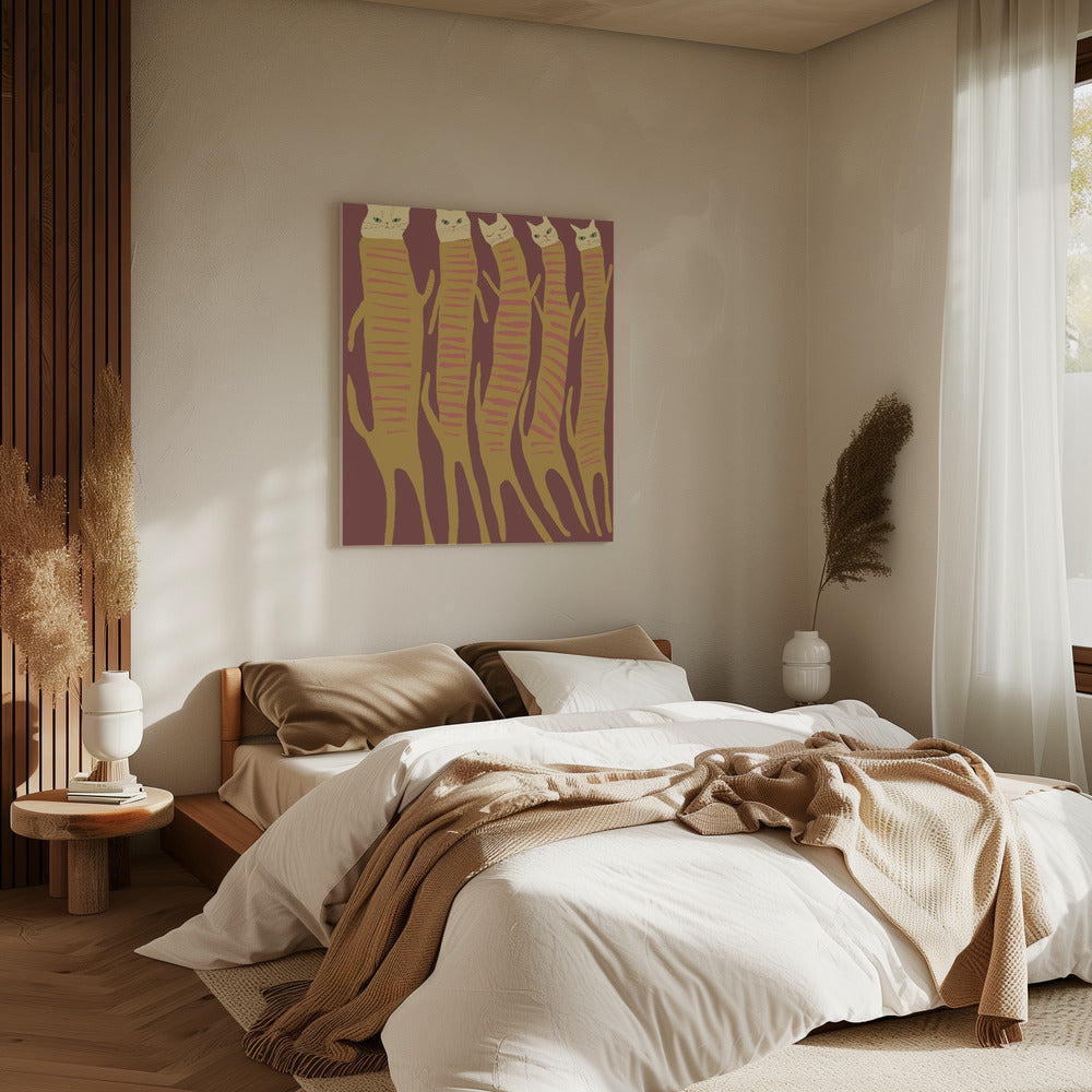 Five long cats | Canvas