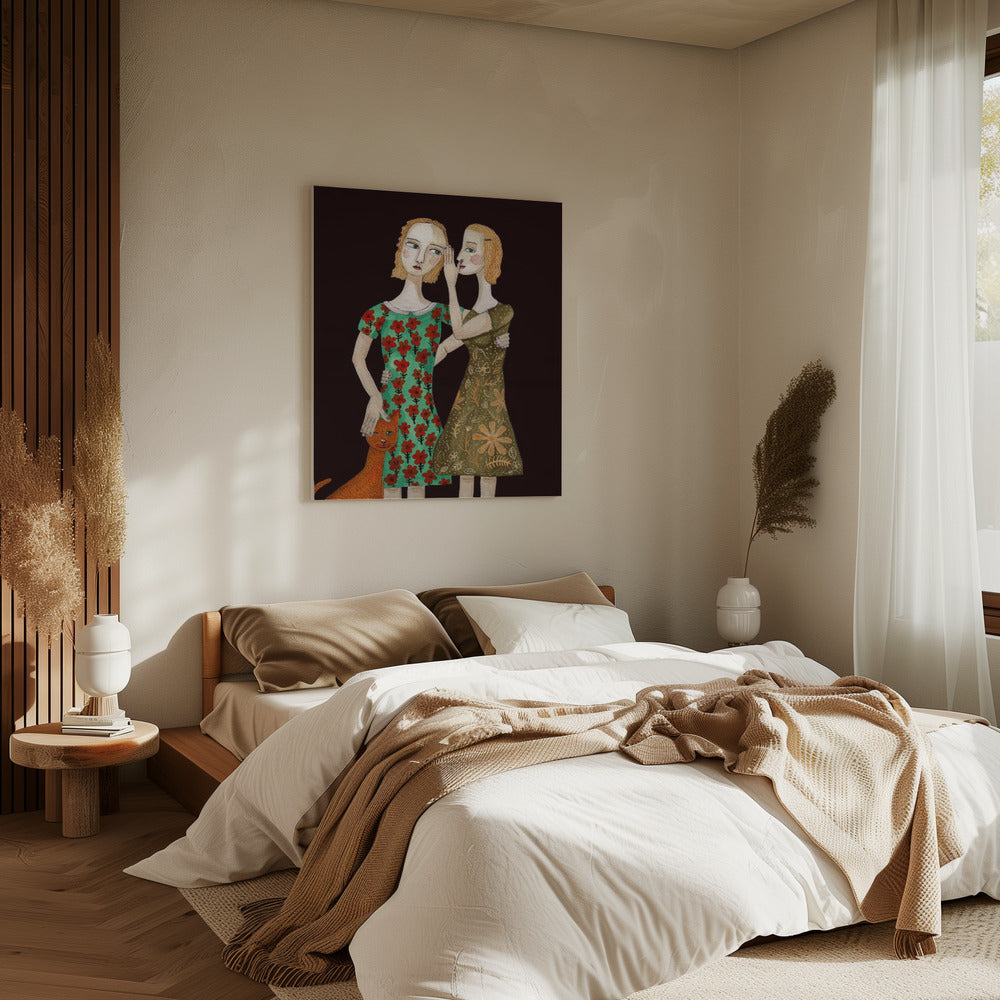 Best friends with their ginger cat | Canvas