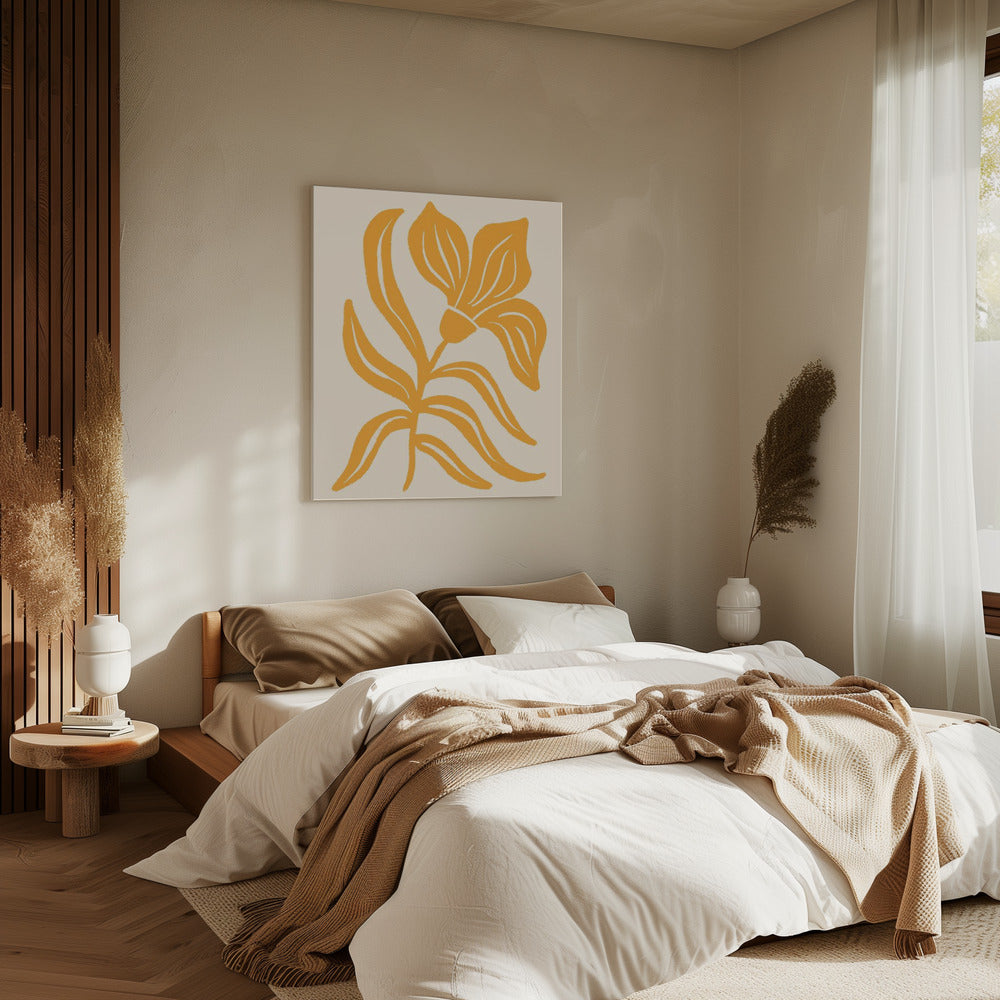 Abstract Yellow Stylized Tulip | Canvas
