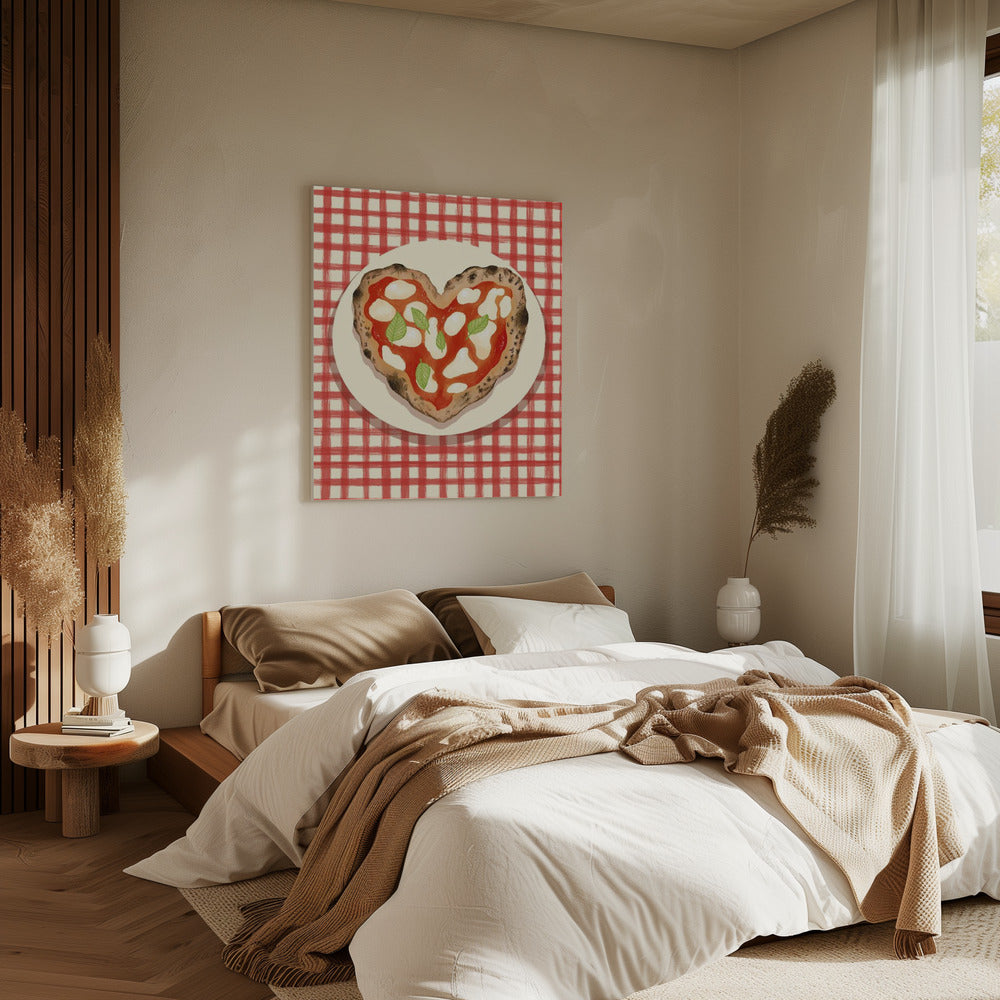 Pizza Heart checked | Canvas