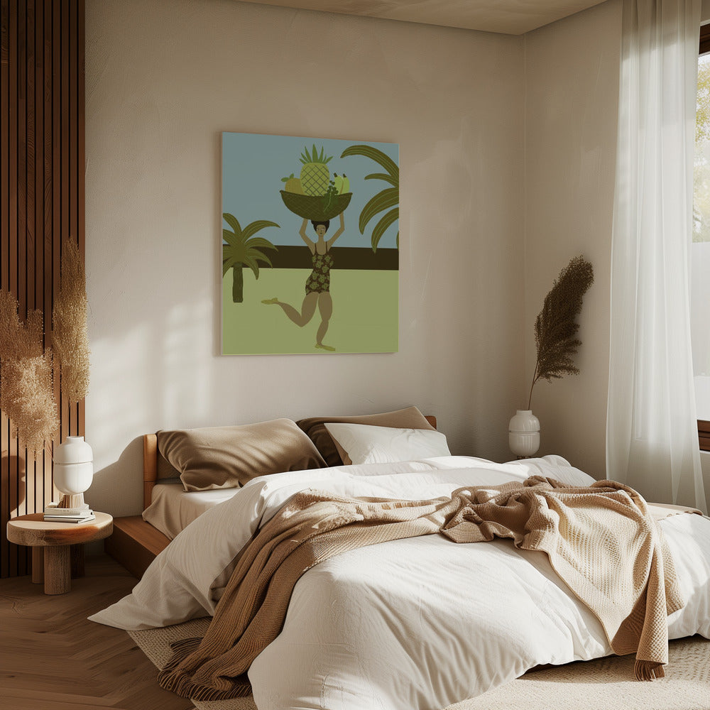 Tropical fruit at the beach | Canvas