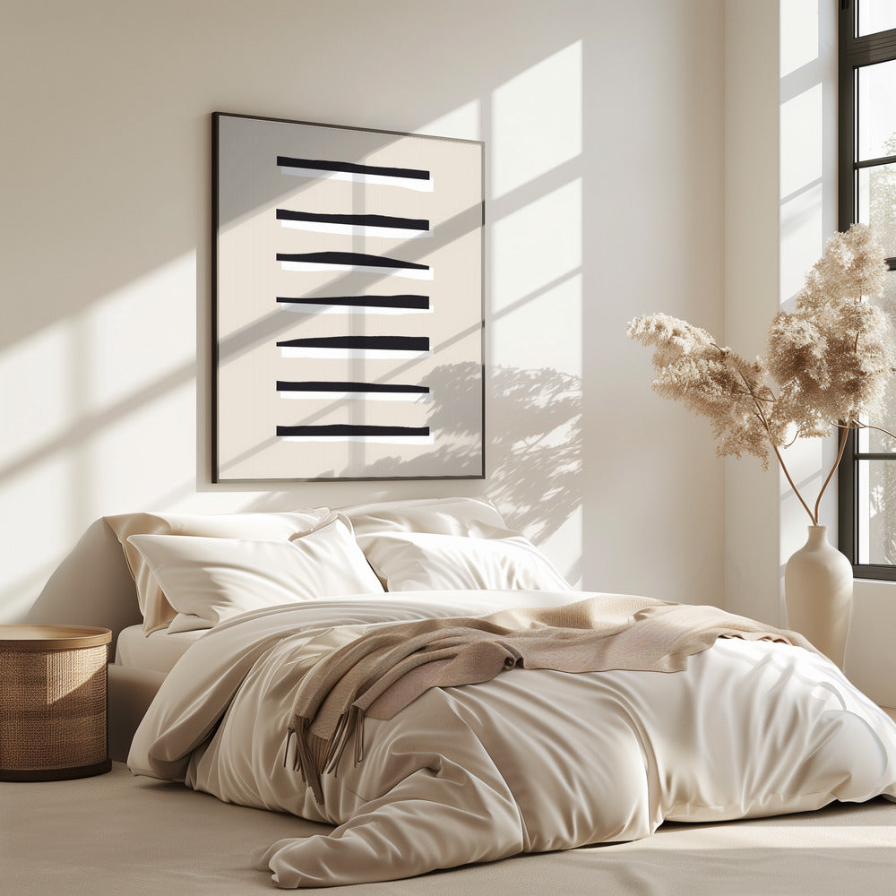 Black And White Horizontal Lines | Poster
