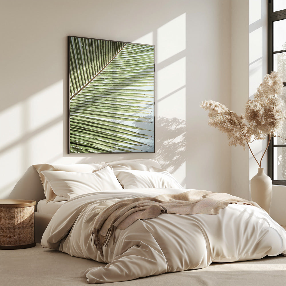 Intricate Pattern Of A Green Palm Leaf | Poster