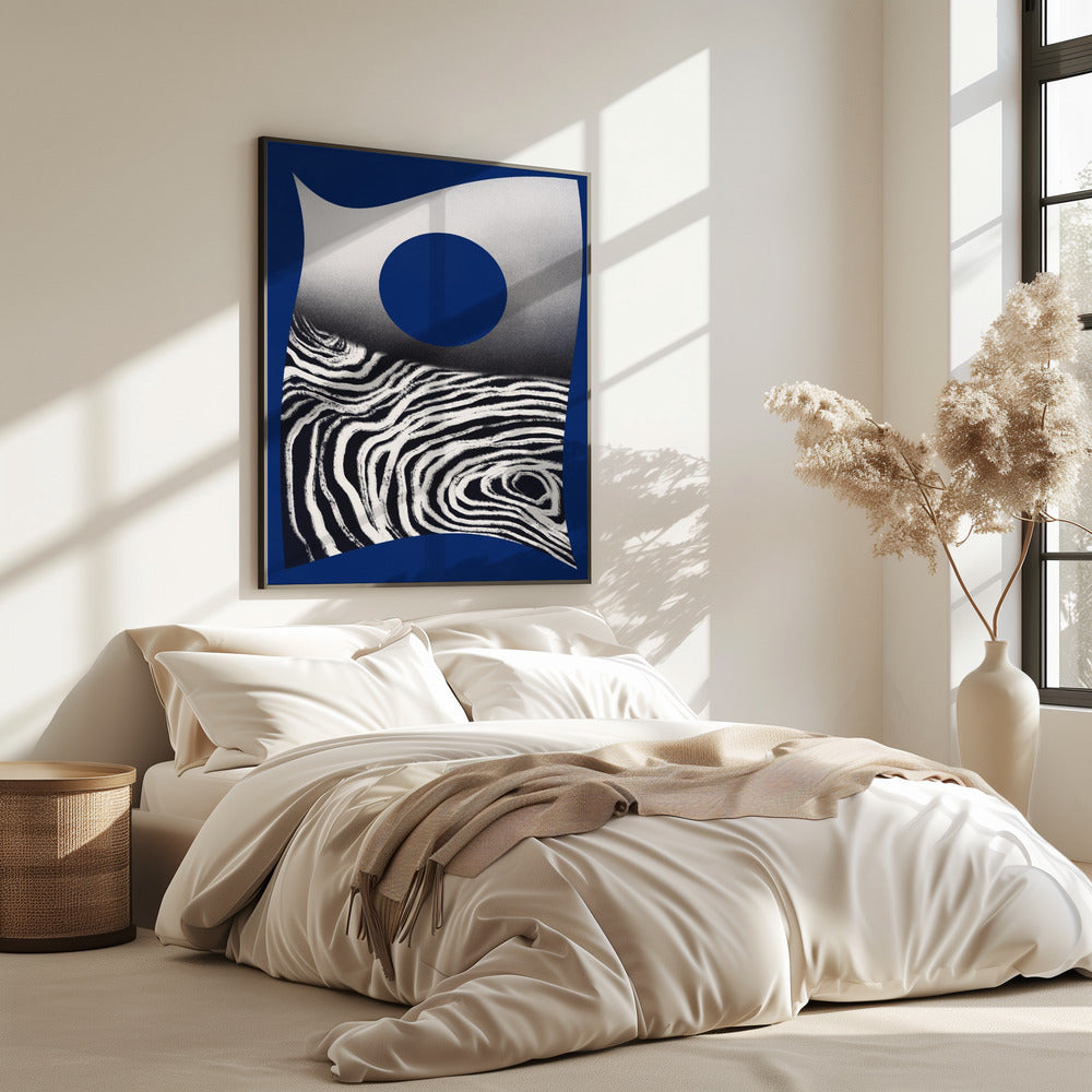 Zebra Moon Wave | Poster