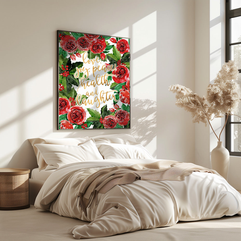 Best wishes holiday red roses | Poster