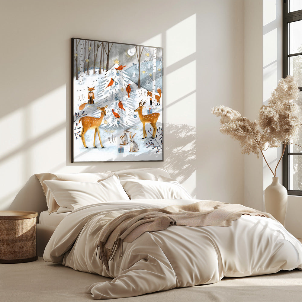 Christmas in the winter animal forest | Poster