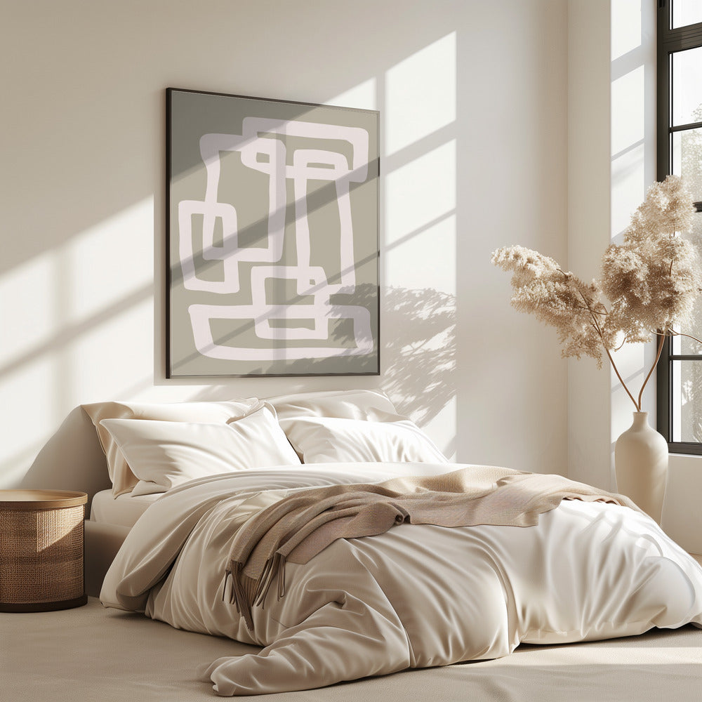 Sage Green Abstract Shapes | Poster