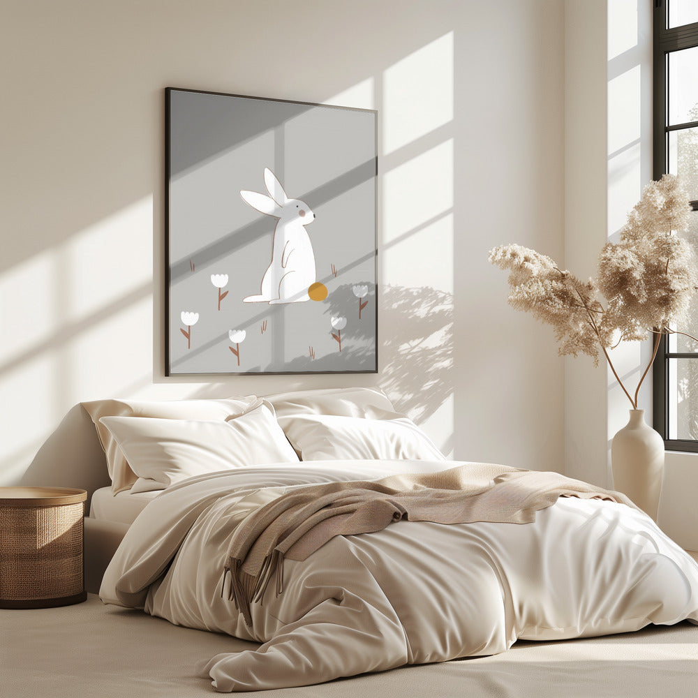 White Little Bunny | Poster