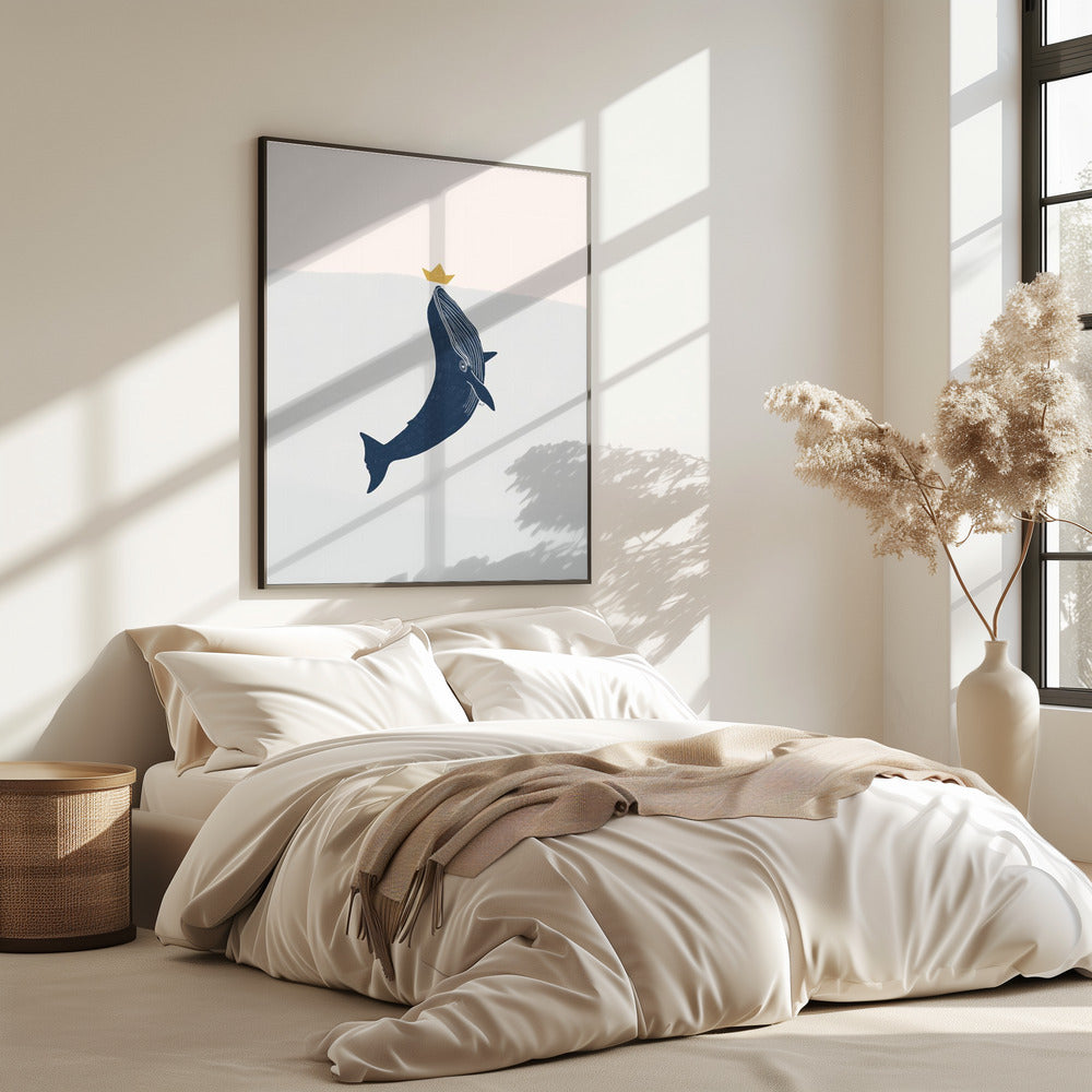 Blue Whale Sailing Boat | Poster