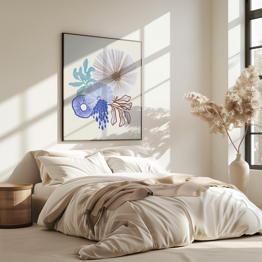 Coral floral | Poster
