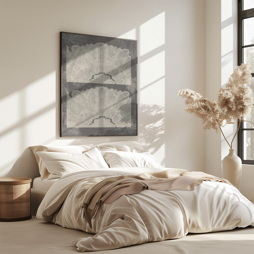 Batik Traces – Neutral Abstract in Taupe and White | Poster