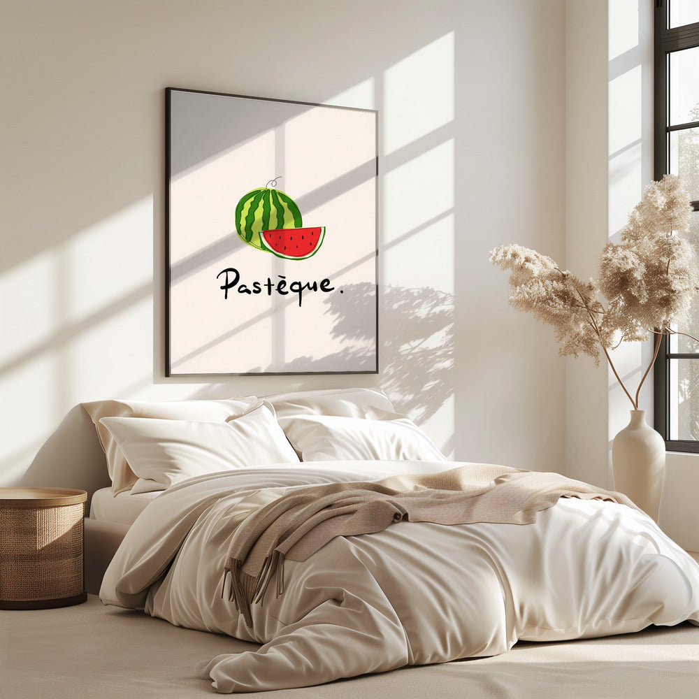 Modern French Fruits Collection "Watermelon / Pastèque" | Poster