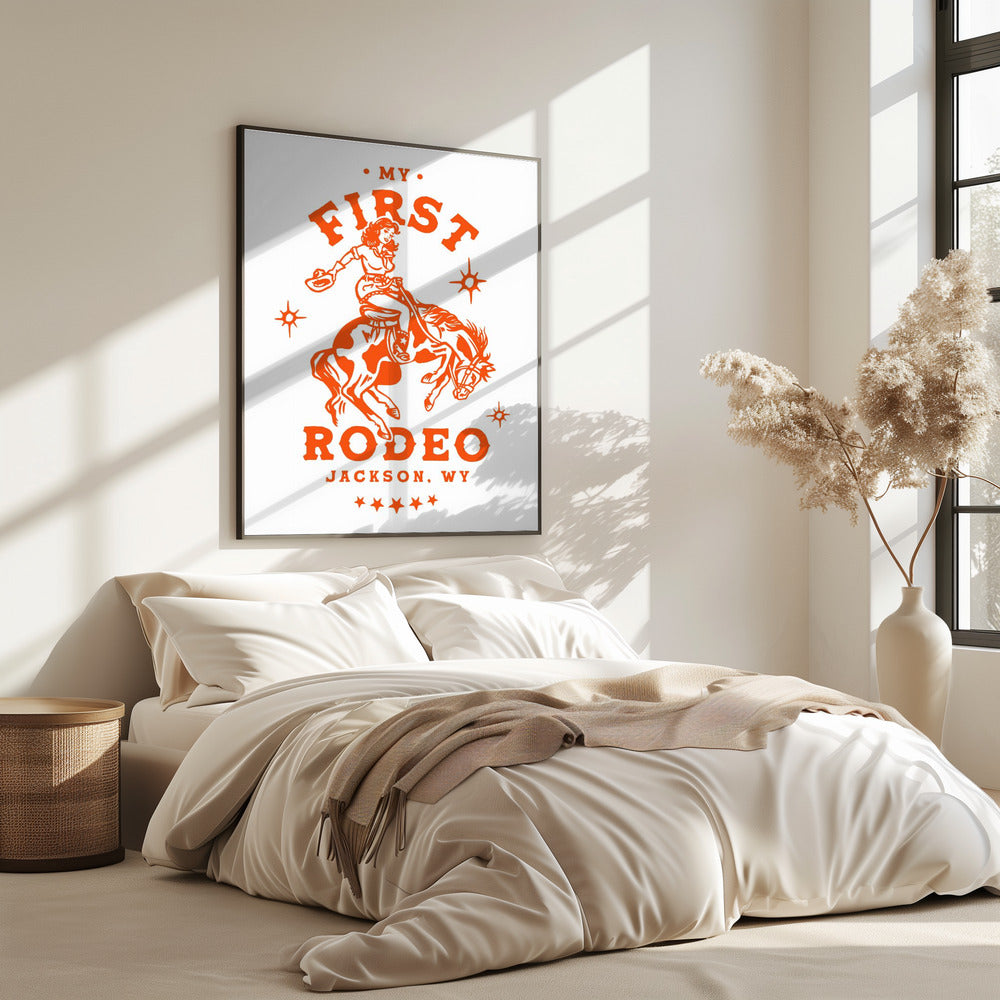 My First Rodeo Jackson Wyoming Horseback Cowgirl | Poster