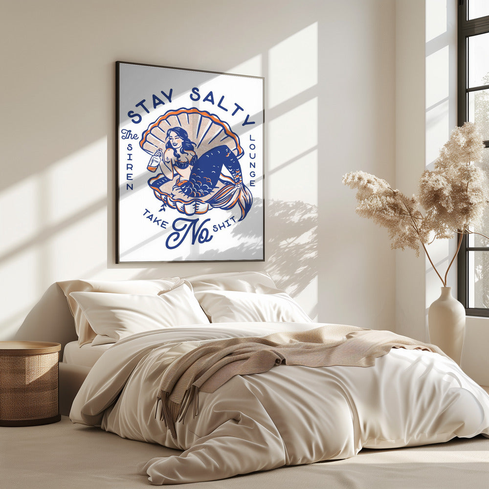 Stay Salty Siren Lounge Pin-Up Mermaid | Poster