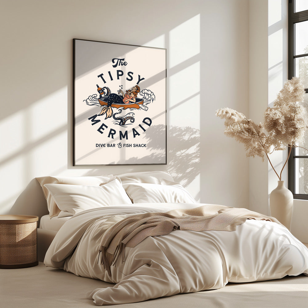 Tipsy Mermaid Dive Bar Mermaid Art | Poster
