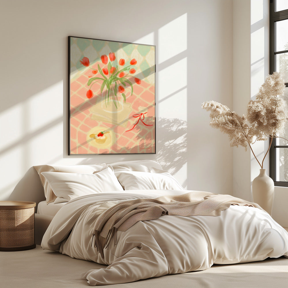 Red Tulips Summer Picnic | Poster