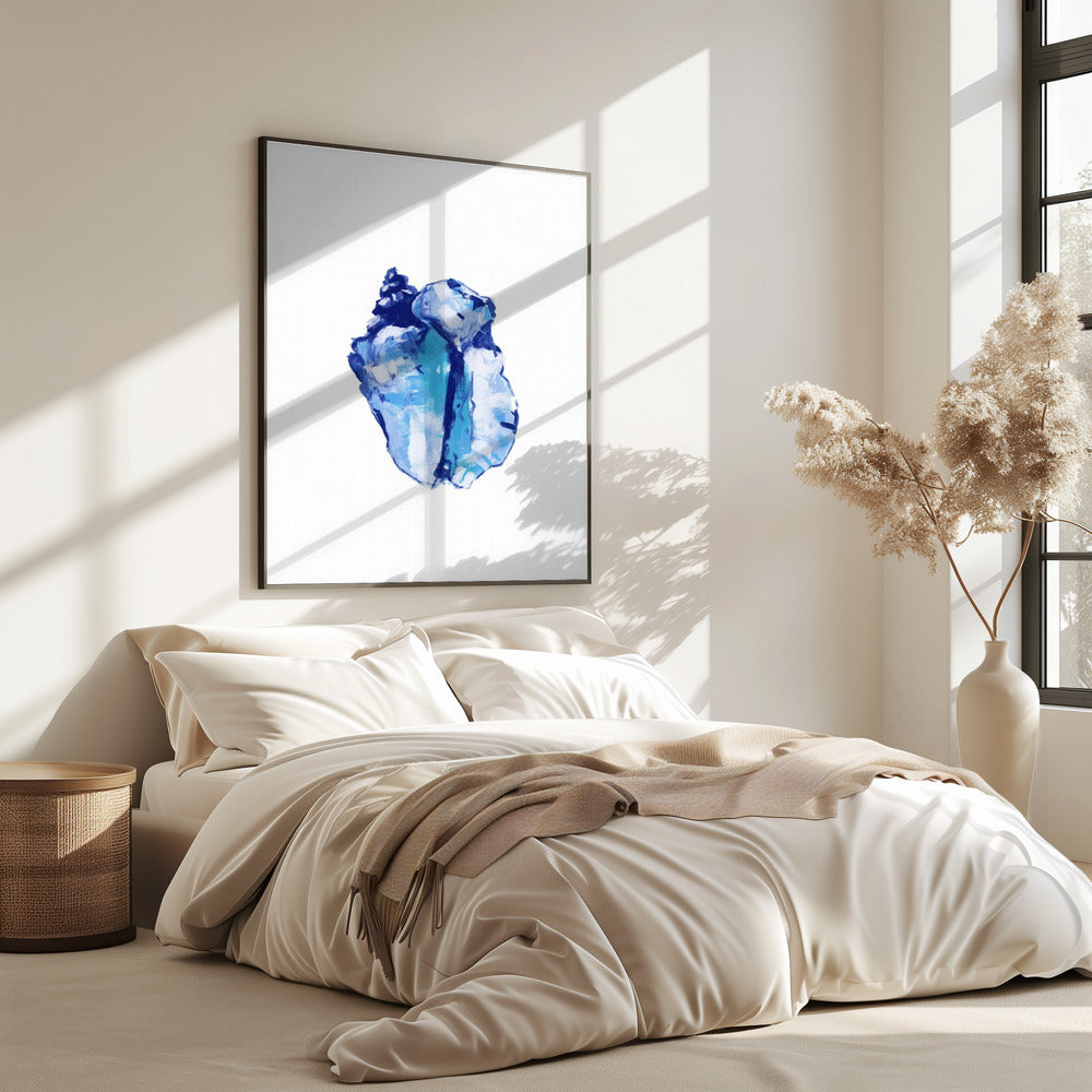 Blue Seashell On White Background No 1 | Poster