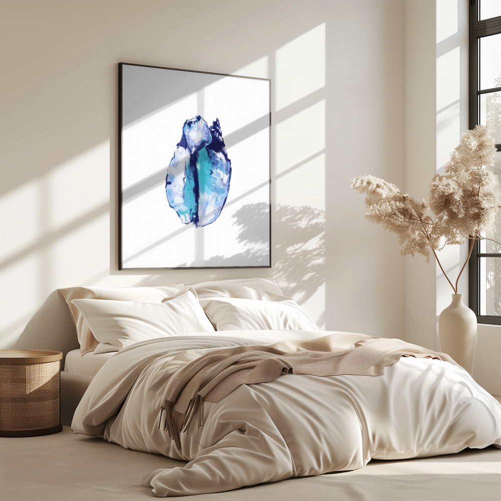 Blue Seashell On White Background No5 | Poster